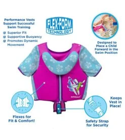 Kids' Deluxe Swim Trainer Vest With Collar -Swimline Store 5665917108392 pinkblue 4a