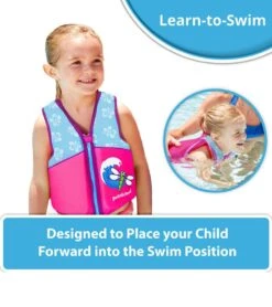 Kids' Printed Swim Vest With Safety Strap -Swimline Store 5665917501608 pinkblue 10a