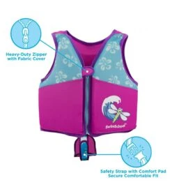 Kids' Printed Swim Vest With Safety Strap -Swimline Store 5665917501608 pinkblue 5a