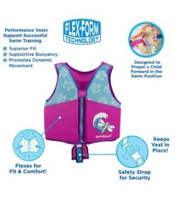 Kids' Printed Swim Vest With Safety Strap -Swimline Store 5665917501608 pinkblue 6a
