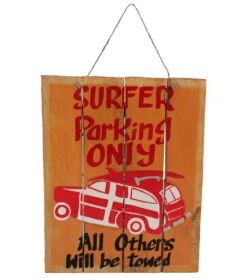 Surfer Parking Wood Slat Sign 12"x16"