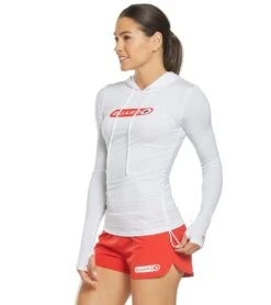 TYR Women's Guard Long Sleeve Rashguard Hoodie -Swimline Store 5667153674408 white 5a