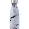 White Marble 9oz Stainless Steel Water Bottle