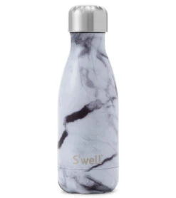 White Marble 9oz Stainless Steel Water Bottle