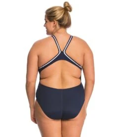 Lifeguard Plus Size DBX Back One Piece Swimsuit -Swimline Store 5670062850216 guardnavy 3a