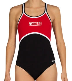 Female Color Block Lifeguard One Piece Swimsuit