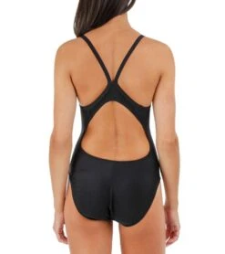 Female Lifeguard Logo V-2 Back One Piece Swimsuit -Swimline Store 5672690876584 black 4a