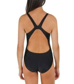 Female Lifeguard Logo HP Back One Piece Swimsuit -Swimline Store 5672692875432 black 4a