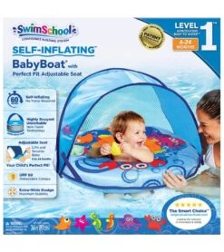 Self-Inflating Fabric Baby Boat With Canopy -Swimline Store 5677743603880 blue 6a