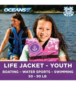 Kids' USCGA 3 Buckle Personal Flotation Device (50-90 Lbs.) -Swimline Store 5677746651304 pink 7a