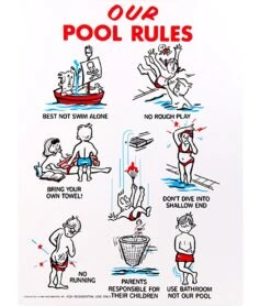 "Our Pool Rules" 18" X 24" Sign