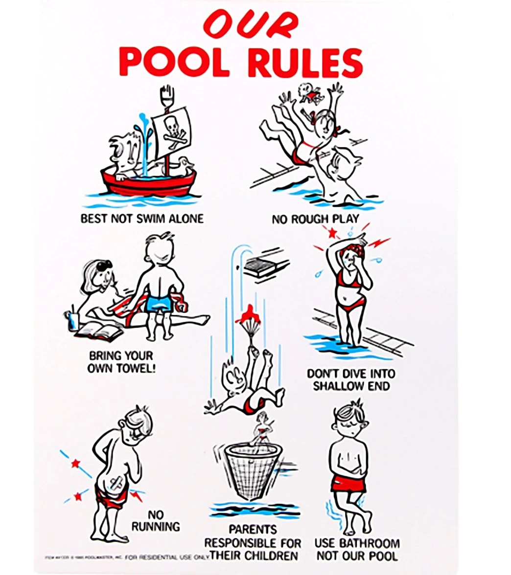 "Our Pool Rules" 18" X 24" Sign 1 "Our Pool Rules" 18" X 24" Sign