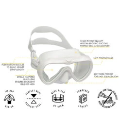 CRESSI A1 Yellow Anti-Fog Lens Scuba Mask -Swimline Store 6229797830824 whitewhite 5a
