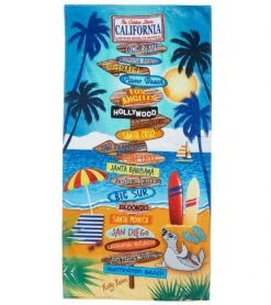 Dohler California Signs Beach Towel 30”X 60”