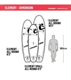 CRESSI Element Small All Around 8’2’’ Inflatable SUP Set -Swimline Store 6856348795048 whiteaqua 7a