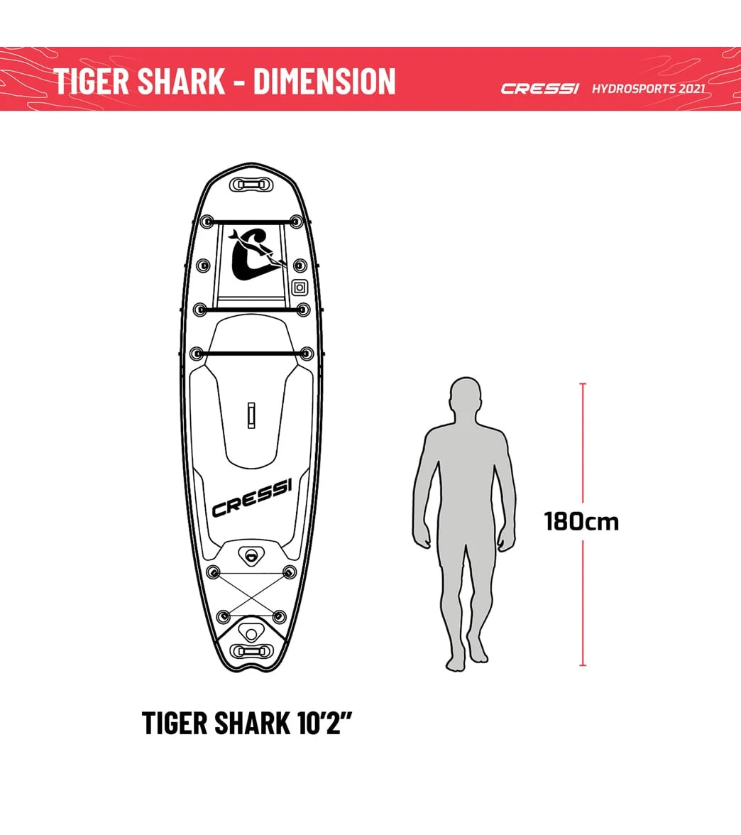 CRESSI Tiger Shark Multitask 10’2’’ Inflatable SUP Set 9 CRESSI Tiger Shark Multitask 10’2’’ Inflatable SUP Set - Image 9