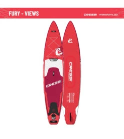CRESSI Set Isup Fury Touring Dc 12’2’' Rosso Inflatable SUP -Swimline Store 6856350761128 redwhite 11a