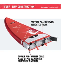 CRESSI Set Isup Fury Touring Dc 12’2’' Rosso Inflatable SUP -Swimline Store 6856350761128 redwhite 13a