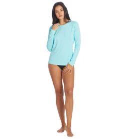 Xcel Women's Heathered Ventx Long Sleeve UV Rashguard -Swimline Store 7088943399080 blacierblue 3a