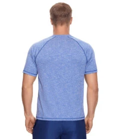 Reebok Men's Heathered Black Raglan Swim Tee -Swimline Store 7167534334120 blue 3a
