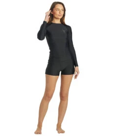 Women's Swami's Long Sleeve One Piece Swimsuit -Swimline Store 7178090479784 black 4a