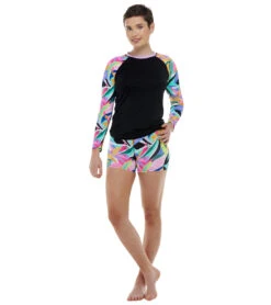 Women's Joyful Parker Long Sleeve UV Rashguard -Swimline Store 7351095066792 multi 4a