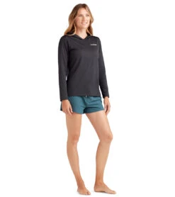Dakine Women's Mission Hoodie Long Sleeve UPF 50 Surf Shirt -Swimline Store 7476060946600 black 3a