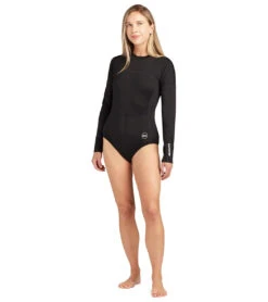 Dakine Women's HD Long Sleeve UPF 50 One Piece Swimsuit -Swimline Store 7476061503656 black 3a