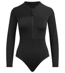 Dakine Women's HD Long Sleeve UPF 50 One Piece Swimsuit -Swimline Store 7476061503656 black 7a