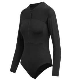 Dakine Women's HD Long Sleeve UPF 50 One Piece Swimsuit -Swimline Store 7476061503656 black 8a