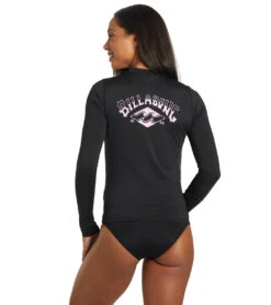 Billabong Women's Core Loose Fit Long Sleeve UPF 50 Surf Shirt -Swimline Store 7490771746984 black 3a