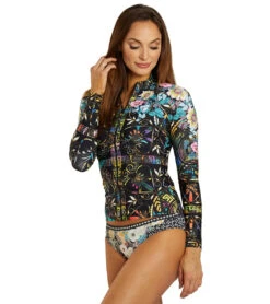 Johnny Was Women's Floral Peace Joy Surf Shirt -Swimline Store 7716790927528 multi 4a